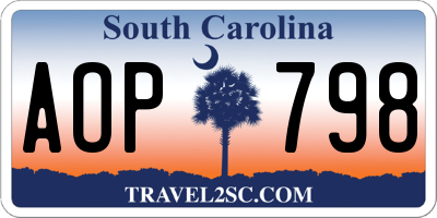 SC license plate AOP798