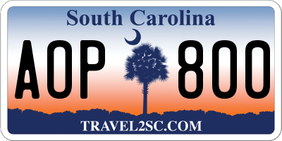 SC license plate AOP800