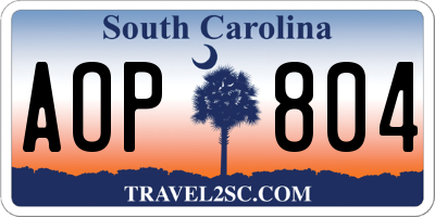 SC license plate AOP804
