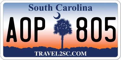 SC license plate AOP805