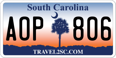 SC license plate AOP806
