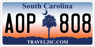 SC license plate AOP808