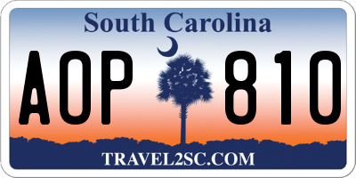 SC license plate AOP810