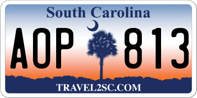 SC license plate AOP813