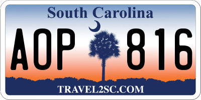 SC license plate AOP816