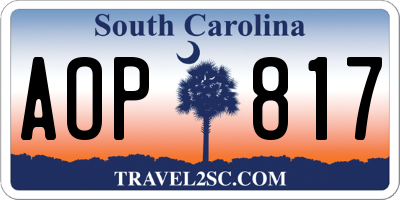 SC license plate AOP817