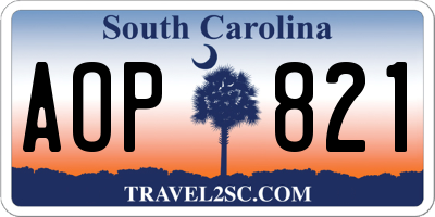 SC license plate AOP821