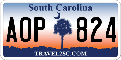SC license plate AOP824