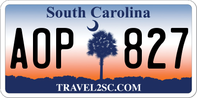 SC license plate AOP827