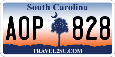 SC license plate AOP828