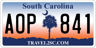 SC license plate AOP841
