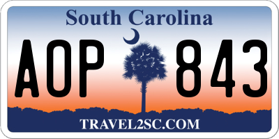 SC license plate AOP843