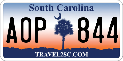 SC license plate AOP844