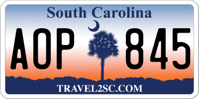 SC license plate AOP845