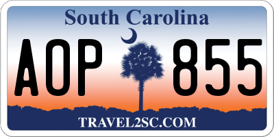 SC license plate AOP855