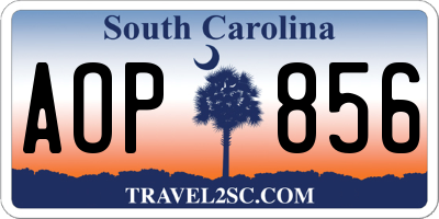 SC license plate AOP856
