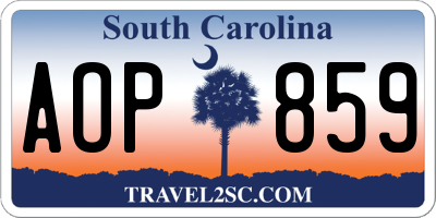 SC license plate AOP859