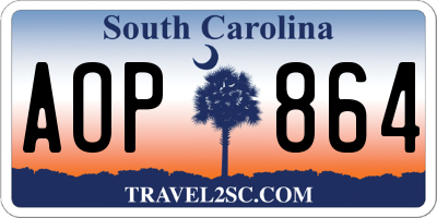 SC license plate AOP864
