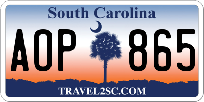 SC license plate AOP865