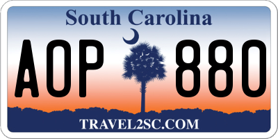 SC license plate AOP880