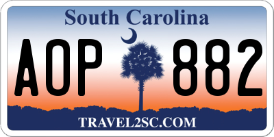 SC license plate AOP882