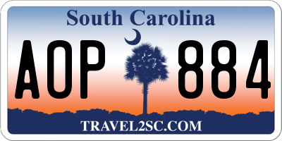 SC license plate AOP884