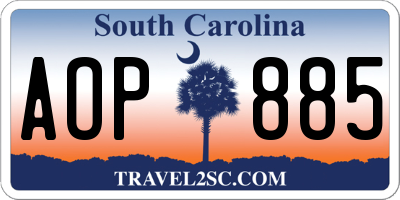 SC license plate AOP885