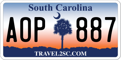 SC license plate AOP887
