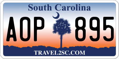 SC license plate AOP895