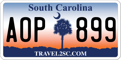 SC license plate AOP899