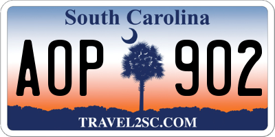 SC license plate AOP902