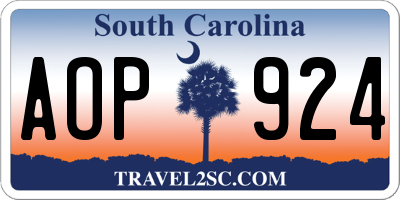 SC license plate AOP924
