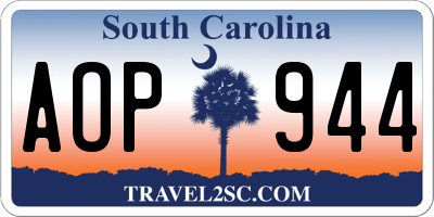 SC license plate AOP944