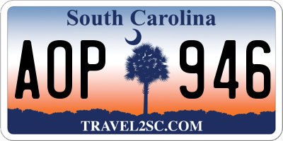 SC license plate AOP946