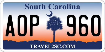 SC license plate AOP960