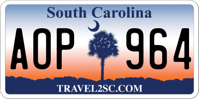 SC license plate AOP964