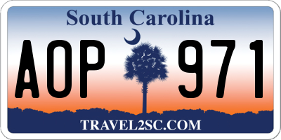 SC license plate AOP971