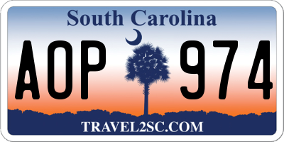 SC license plate AOP974
