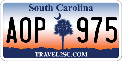 SC license plate AOP975