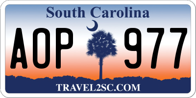 SC license plate AOP977