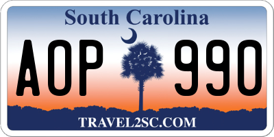 SC license plate AOP990