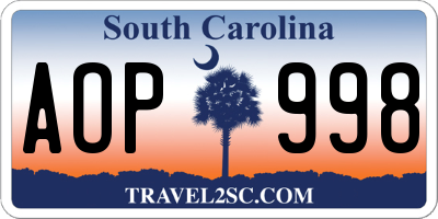 SC license plate AOP998