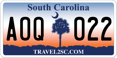 SC license plate AOQ022