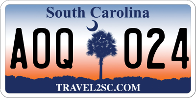 SC license plate AOQ024