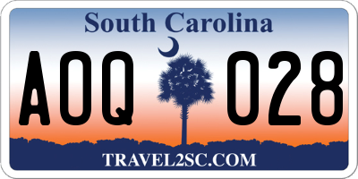 SC license plate AOQ028