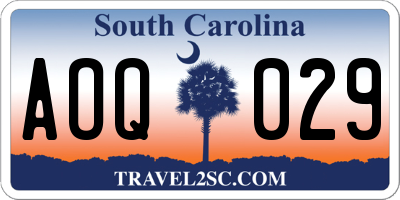 SC license plate AOQ029