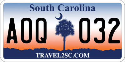 SC license plate AOQ032