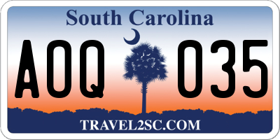 SC license plate AOQ035