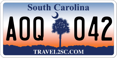 SC license plate AOQ042