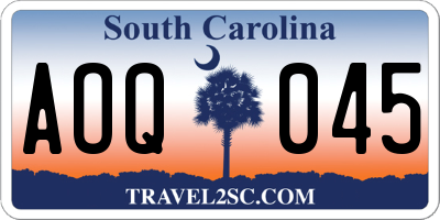 SC license plate AOQ045